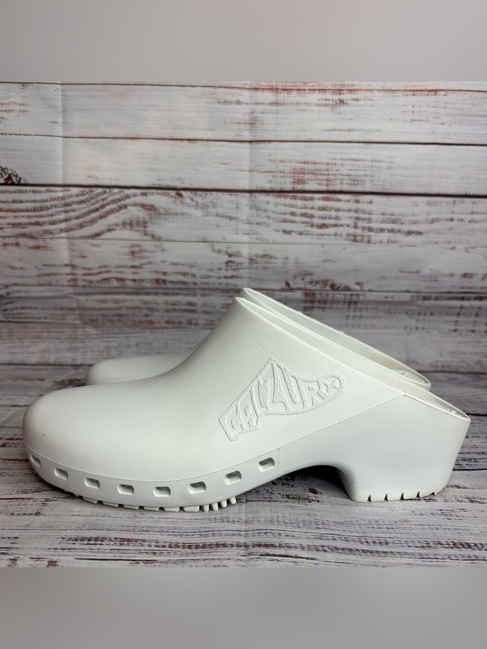 Calzuro White Slip-On Clog Mules - Picture 3 of 7